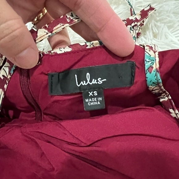 Lulus Know Your Love Rust Red Floral Print Satin Midi Dress - XS - Picture 7 of 9